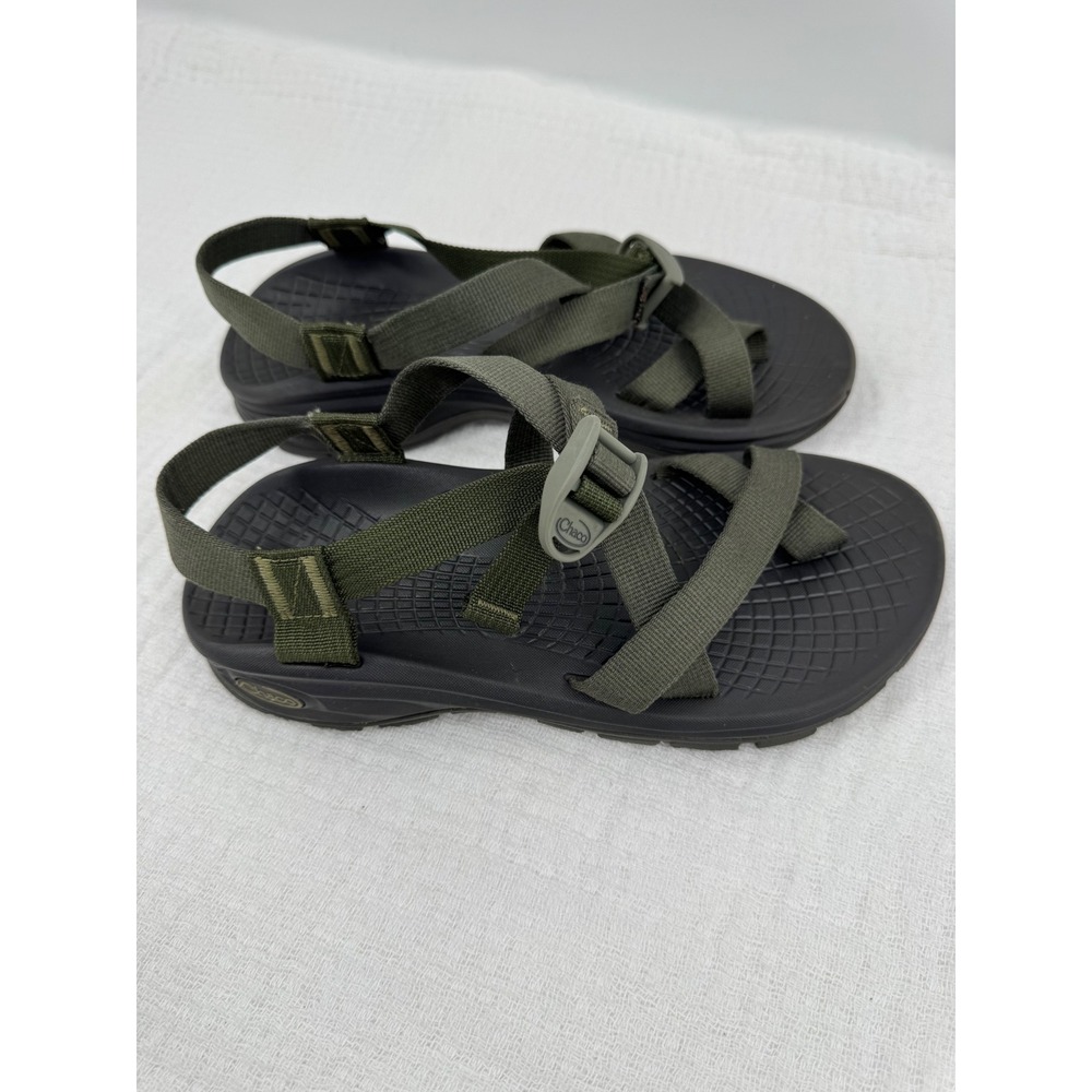 Chaco Z/Cloud 2 Sandals 8 Green Olive Toe Loop Strappy Athletic Hiking